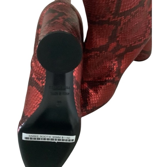 NIB Balenciaga Snakeskin Embossed Leather Boots Size 37 $1,150.00 - Picture 6 of 7